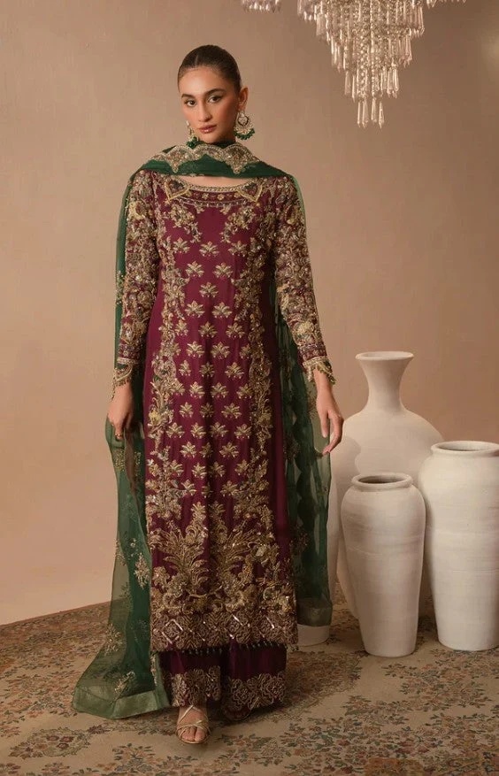 Abeera Usman - Burgundy Dusk Pakistani fashion outfit in burgundy…